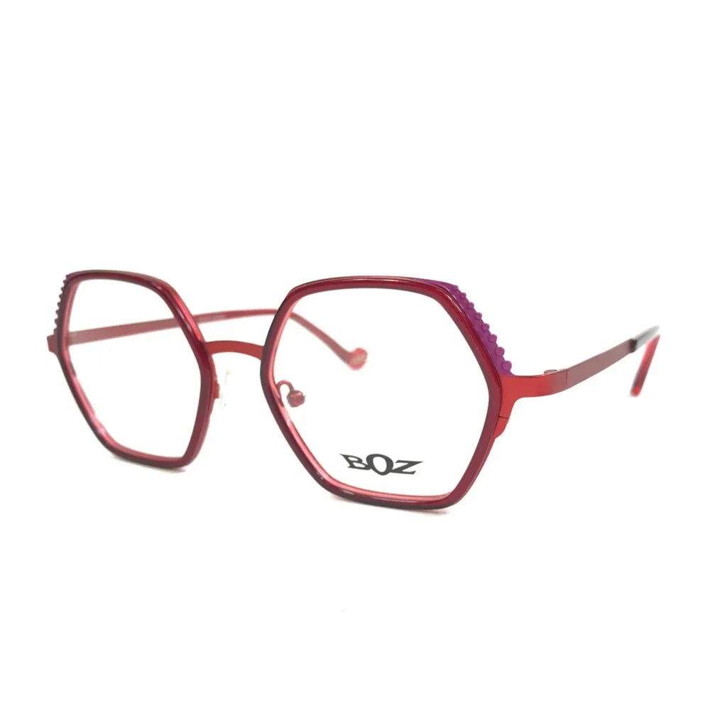 BOZ by J.F. Rey Eyeglasses Frames MADYSSON 3535 Shiny Red Hexagonal 51-17-140